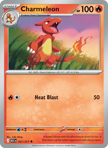 Losse Pokémonkaart 021/217 - Charmeleon - Ascended Heroes - [Uncommon]