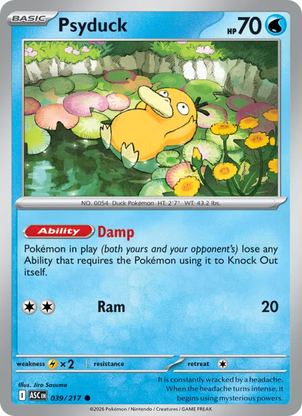 Losse Pokémonkaart 039/217 - Psyduck - Ascended Heroes - [Common] - Loveball Reverse Holo