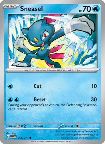 Losse Pokémonkaart 044/217 - Sneasel - Ascended Heroes - [Common]