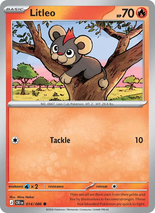 Losse Pokémonkaart 014/086 - Litleo - Chaos Rising - [Common]