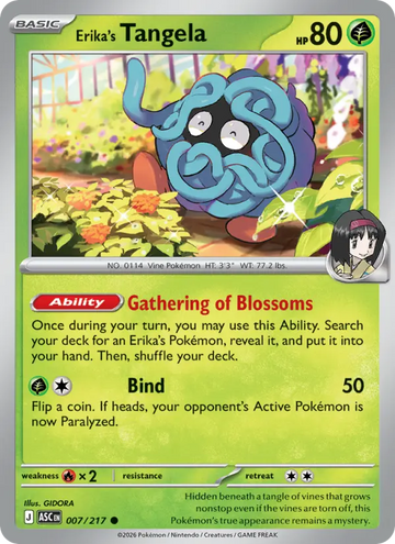 Losse Pokémonkaart 007/217 - Erika's Tangela - Ascended Heroes - [Common]