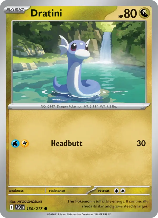 Losse Pokémonkaart 150/217 - Dratini - Ascended Heroes - [Common]
