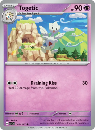 Losse Pokémonkaart 081/217 - Togetic - Ascended Heroes - [Common] - Loveball Reverse Holo