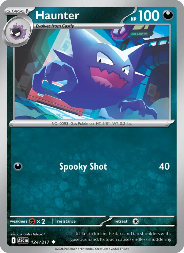 Losse Pokémonkaart 124/217 - Haunter - Ascended Heroes - [Uncommon]