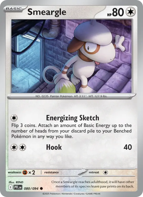 Losse Pokémonkaart 080/094 - Smeargle - Phantasmal Flames - [Common]