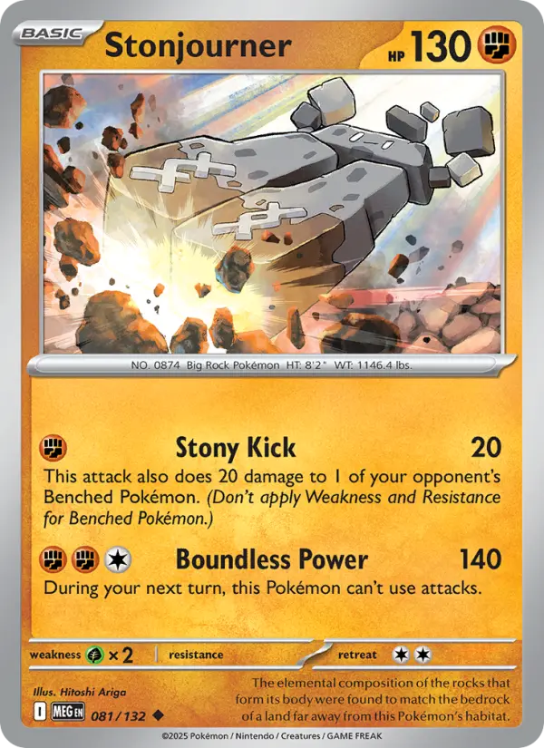 Losse Pokémonkaart 081/132 - Stonjourner - Mega Evolution - [Uncommon]