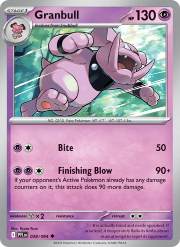 Losse Pokémonkaart 038/094 - Granbull - Phantasmal Flames - [Uncommon]