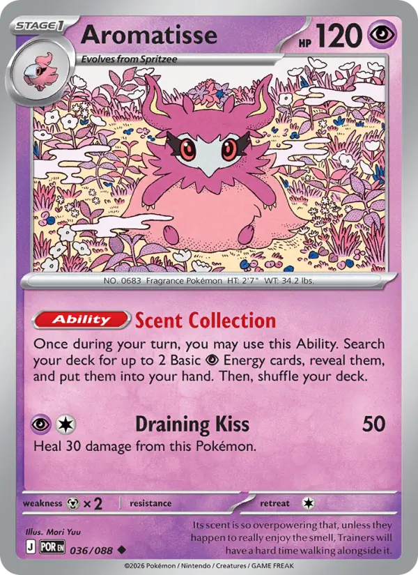 Losse Pokémonkaart 036/088 - Aromatisse - Perfect Order - [Uncommon]