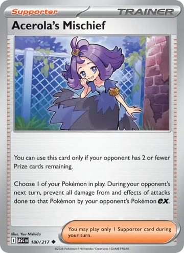 Losse Pokémonkaart 180/217 - Acerola's Mischief - Ascended Heroes - [Uncommon]