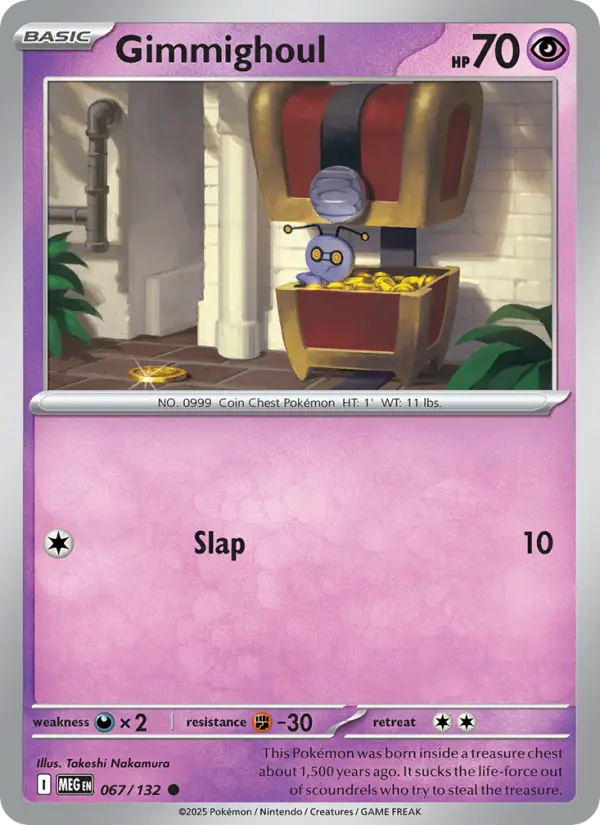 Losse Pokémonkaart 067/132 - Gimmighoul - Mega Evolution - [Common]