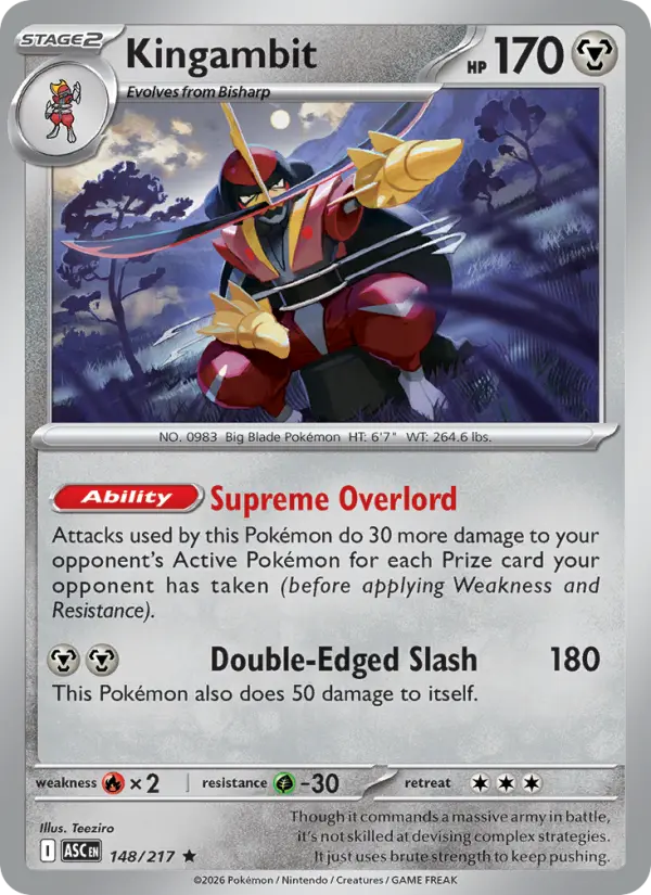 Losse Pokémonkaart 148/217 - Kingambit - Ascended Heroes - [Rare]