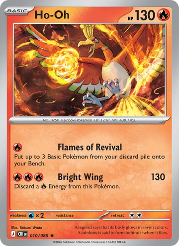 Losse Pokémonkaart 010/086 - Ho-Oh - Chaos Rising - [Rare] - Reverse Holo