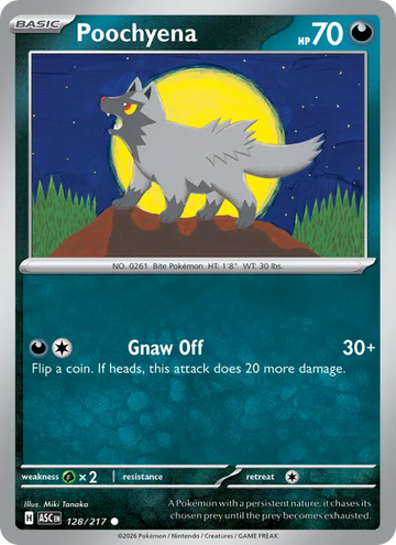 Losse Pokémonkaart 128/217 - Poochyena - Ascended Heroes - [Common] - Duskball Reverse Holo