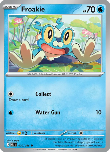 Losse Pokémonkaart 020/086 - Froakie - Chaos Rising - [Common] - Reverse Holo