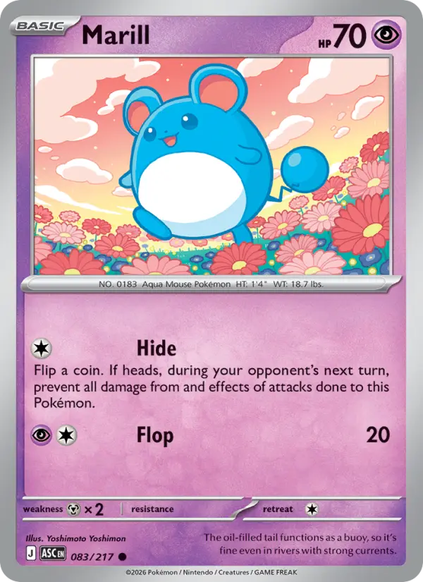 Losse Pokémonkaart 083/217 - Marill - Ascended Heroes - [Common]