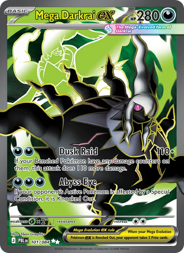 Losse Pokémonkaart 101/084 - Mega Darkrai ex - Pitch Black - [Ultra Rare]