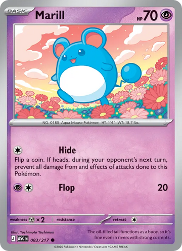 Losse Pokémonkaart 083/217 - Marill - Ascended Heroes - [Common] - Friendball Reverse Holo