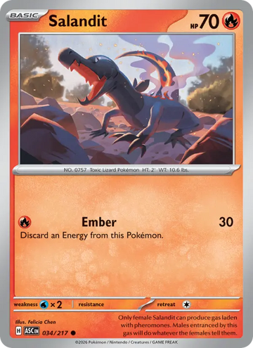 Losse Pokémonkaart 034/217 - Salandit - Ascended Heroes - [Common]