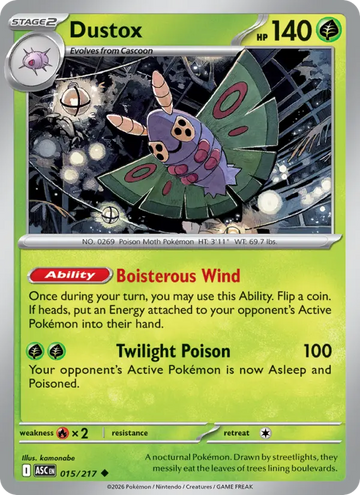 Losse Pokémonkaart 015/217 - Dustox - Ascended Heroes - [Uncommon] - Loveball Reverse Holo