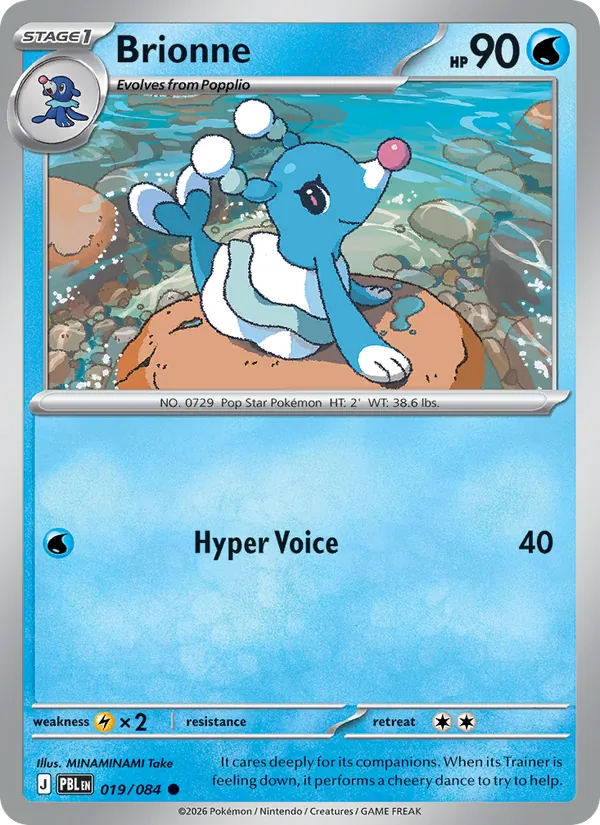 Losse Pokémonkaart 019/084 - Brionne - Pitch Black - [Common] - Reverse Holo
