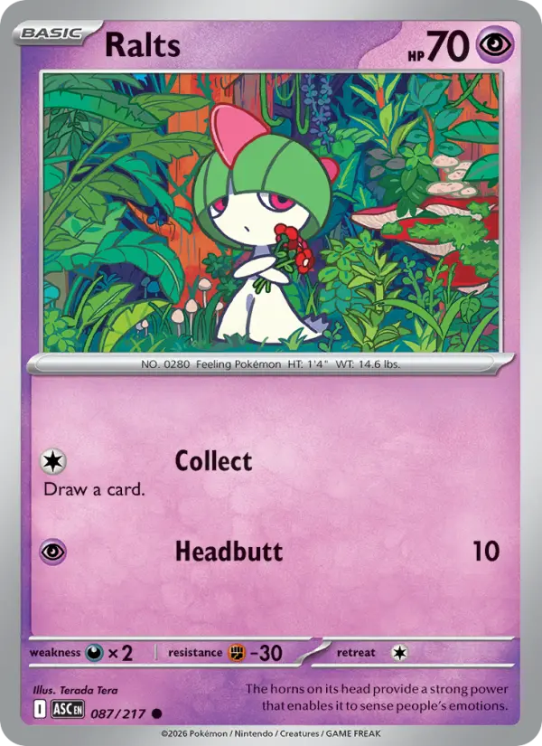 Losse Pokémonkaart 087/217 - Ralts - Ascended Heroes - [Common]