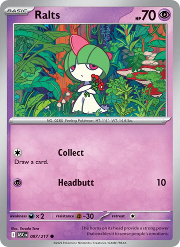Losse Pokémonkaart 087/217 - Ralts - Ascended Heroes - [Common]