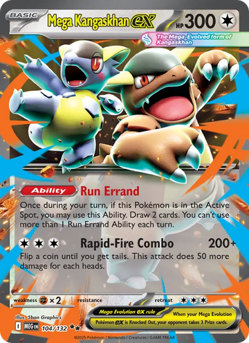 Losse Pokémonkaart 104/132 - Mega Kangaskhan ex - Mega Evolution - [Double rare]