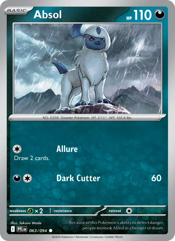 Losse Pokémonkaart 063/094 - Absol - Phantasmal Flames - [Common]