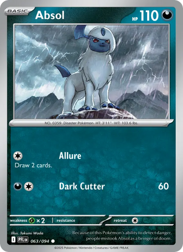 Losse Pokémonkaart 063/094 - Absol - Phantasmal Flames - [Common]