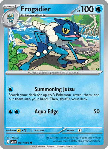Losse Pokémonkaart 021/086 - Frogadier - Chaos Rising - [Common]