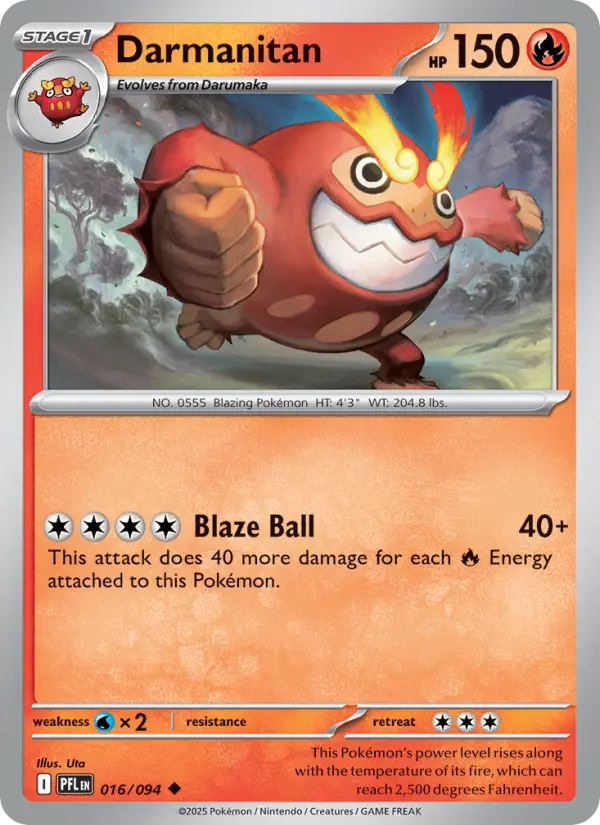 Losse Pokémonkaart 016/094 - Darmanitan - Phantasmal Flames - [Uncommon]