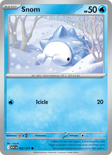 Losse Pokémonkaart 052/217 - Snom - Ascended Heroes - [Common]