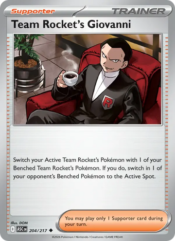 Losse Pokémonkaart 204/217 - Team Rocket's Giovanni - Ascended Heroes - [Uncommon]