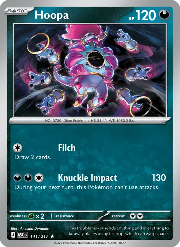 Losse Pokémonkaart 141/217 - Hoopa - Ascended Heroes - [Rare]