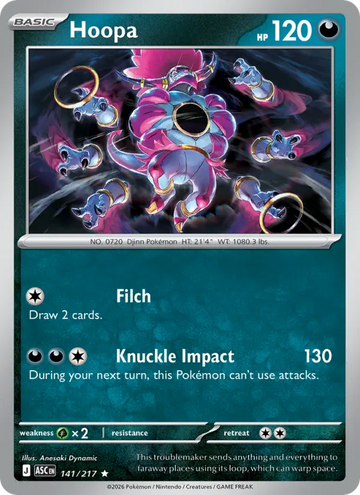 Losse Pokémonkaart 141/217 - Hoopa - Ascended Heroes - [Rare]