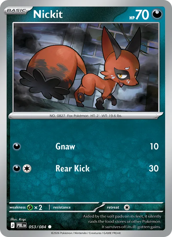 Losse Pokémonkaart 053/084 - Nickit - Pitch Black - [Common]