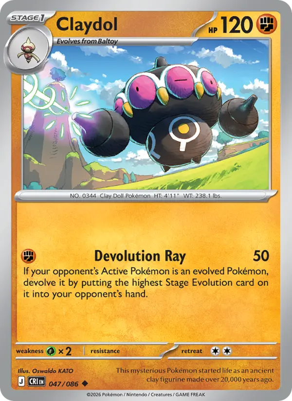 Losse Pokémonkaart 047/086 - Claydol - Chaos Rising - [Uncommon]