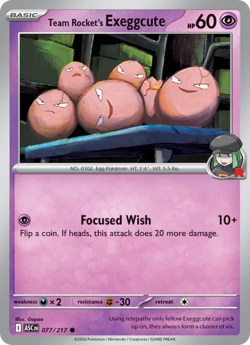 Losse Pokémonkaart 077/217 - Team Rocket's Exeggcute - Ascended Heroes - [Common]