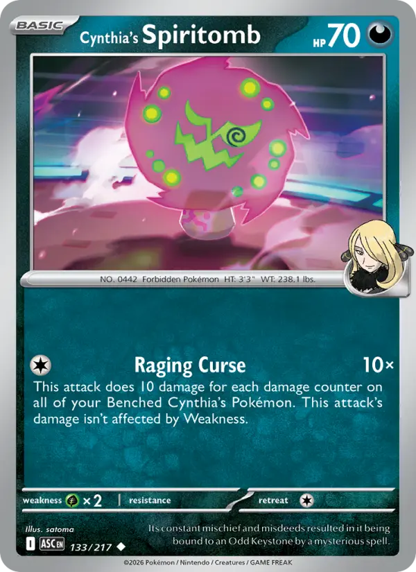Losse Pokémonkaart 133/217 - Cynthia's Spiritomb - Ascended Heroes - [Uncommon]