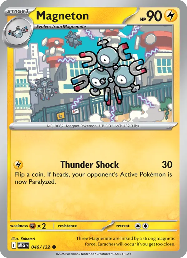 Losse Pokémonkaart 046/132 - Magneton - Mega Evolution - [Common]