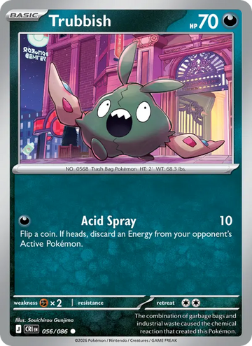 Losse Pokémonkaart 056/086 - Trubbish - Chaos Rising - [Common]