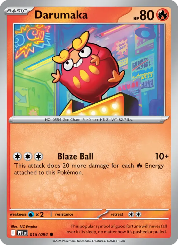 Losse Pokémonkaart 015/094 - Darumaka - Phantasmal Flames - [Common]