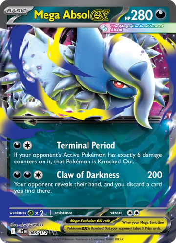 Losse Pokémonkaart 086/132 - Mega Absol ex - Mega Evolution - [Double rare]