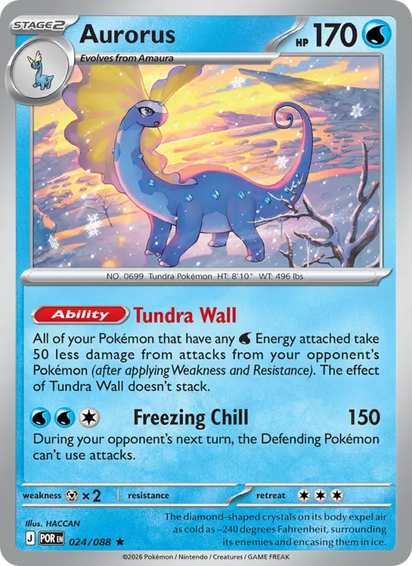 Losse Pokémonkaart 024/088 - Aurorus - Perfect Order - [Rare]