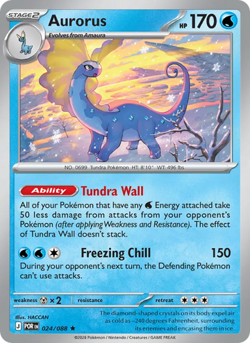 Losse Pokémonkaart 024/088 - Aurorus - Perfect Order - [Rare]