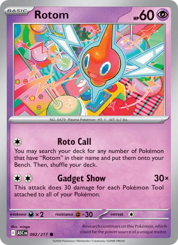 Losse Pokémonkaart 092/217 - Rotom - Ascended Heroes - [Common]