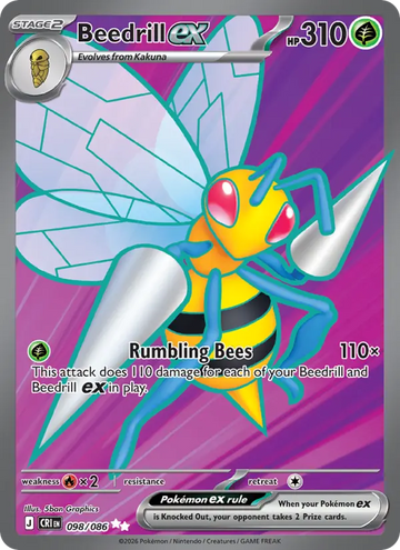 Losse Pokémonkaart 098/086 - Beedrill ex - Chaos Rising - [Ultra Rare]