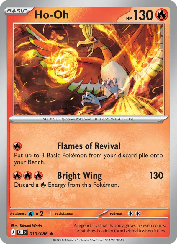 Losse Pokémonkaart 010/086 - Ho-Oh - Chaos Rising - [Rare]