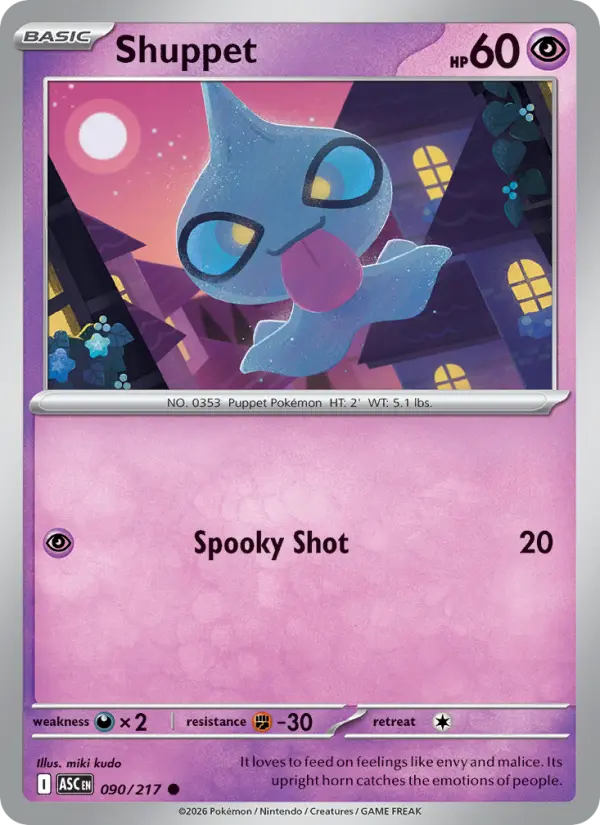 Losse Pokémonkaart 090/217 - Shuppet - Ascended Heroes - [Common]