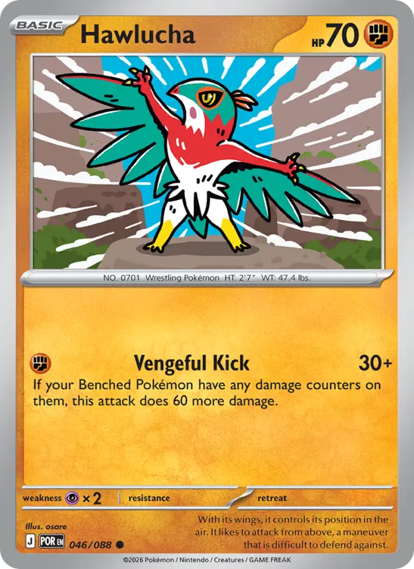 Losse Pokémonkaart 046/088 - Hawlucha - Perfect Order - [Common]